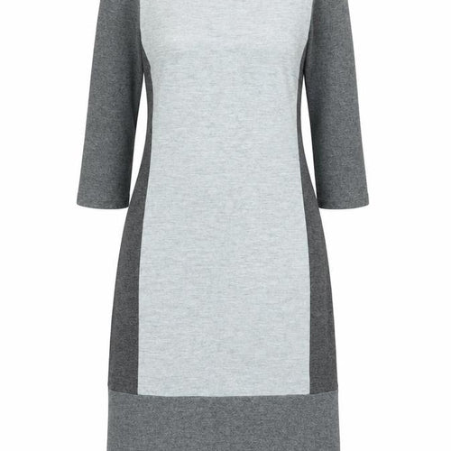 FWM Women’s Grey Colourblock Sheath Dress Size 10 Wool Blend