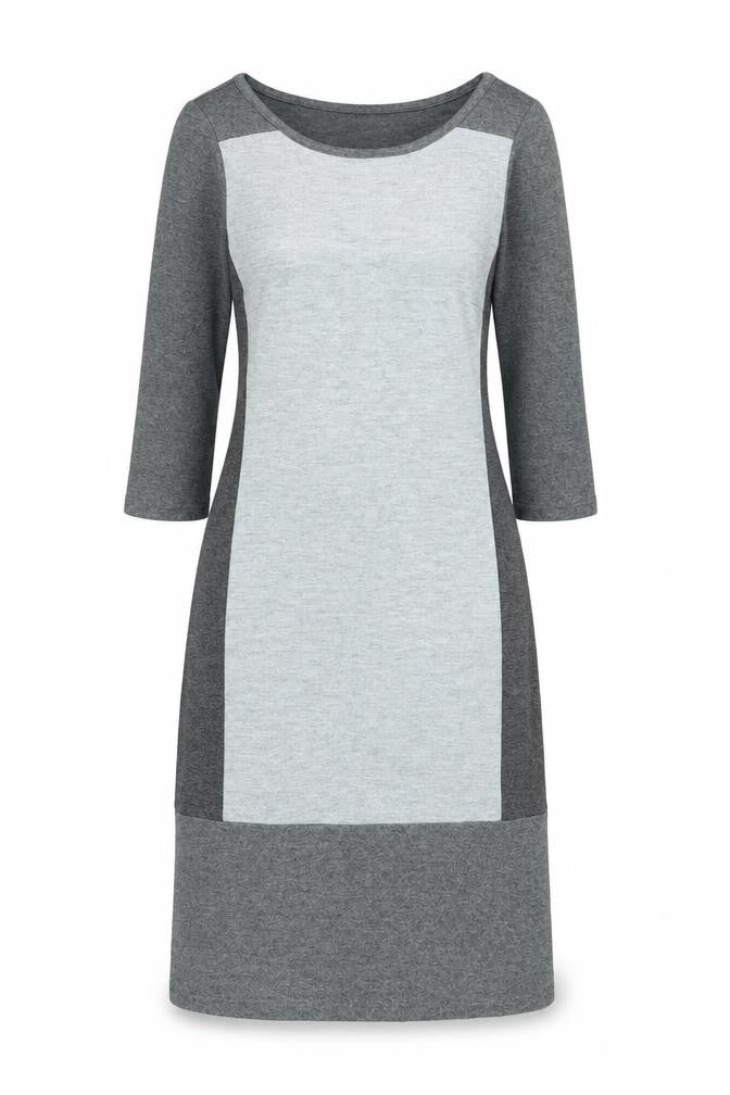 FWM Women’s Grey Colourblock Sheath Dress Size 10 Wool Blend
