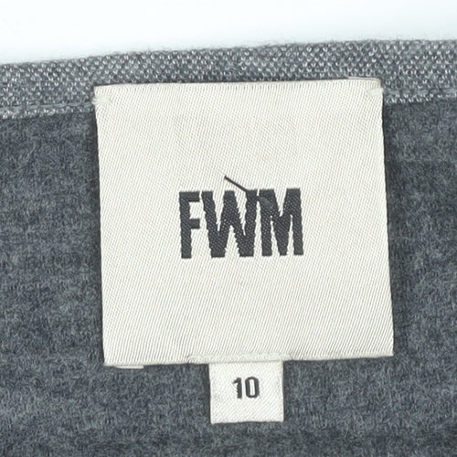 FWM Women’s Grey Colourblock Sheath Dress Size 10 Wool Blend