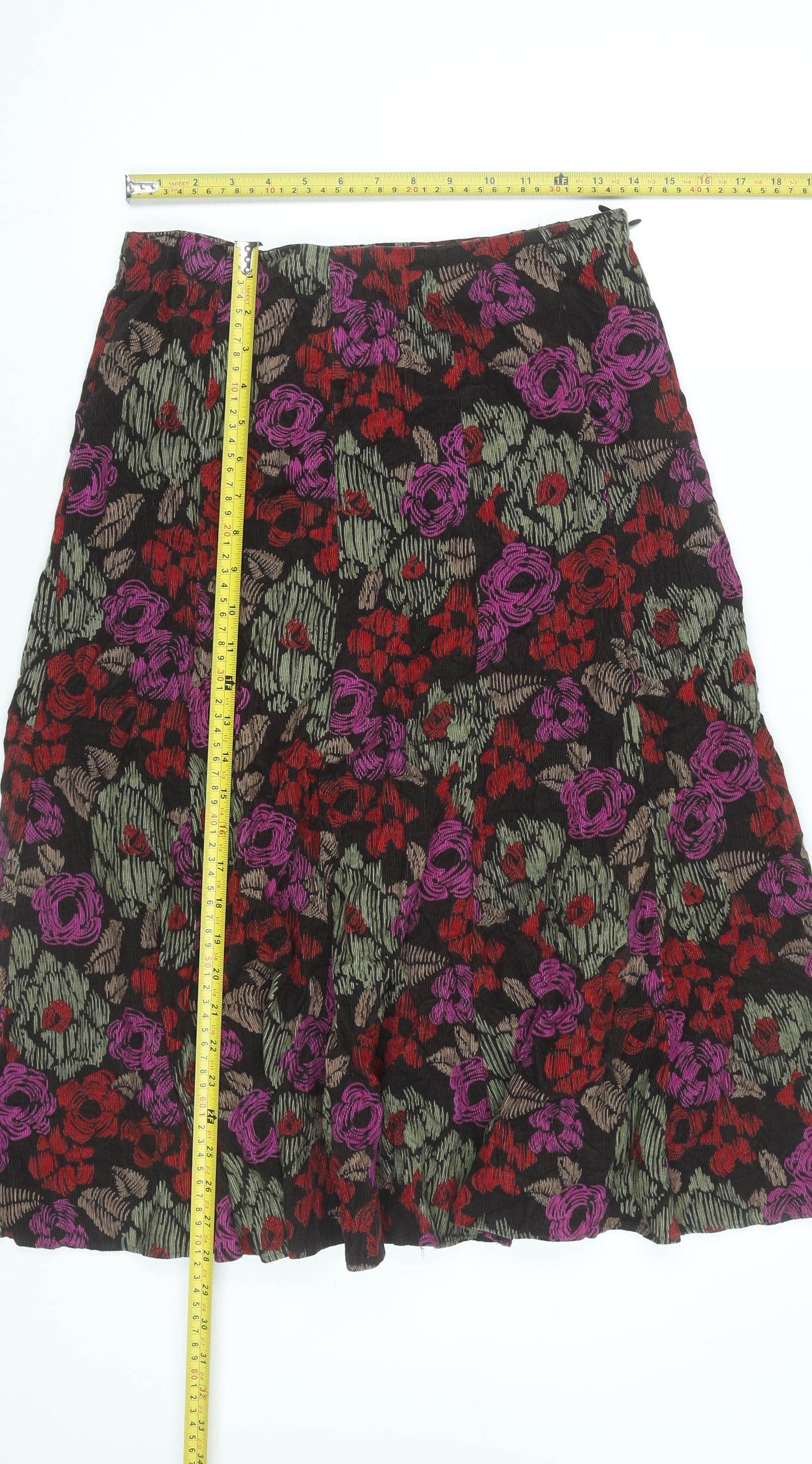 Marks and Spencer Womens Multicoloured Floral A-Line Skirt UK 10