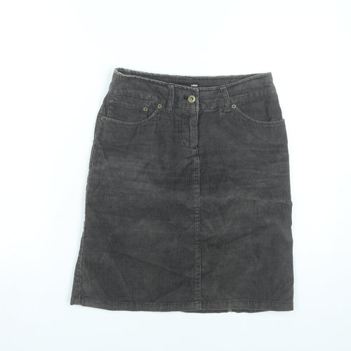 H&M Women’s Grey Corduroy Knee Length Skirt Size 6 Pencil Style