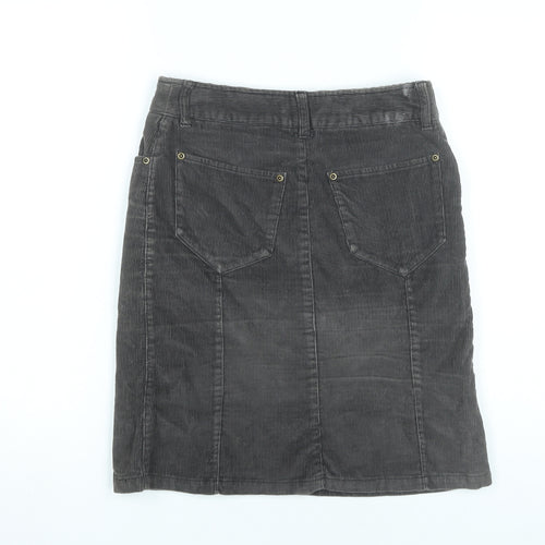 H&M Women’s Grey Corduroy Knee Length Skirt Size 6 Pencil Style