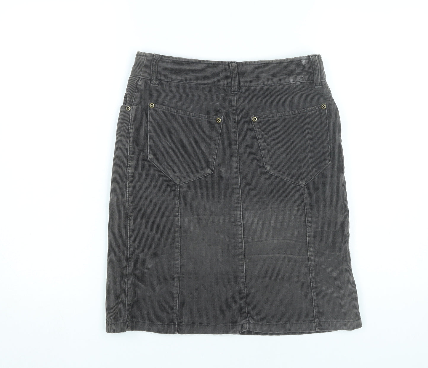 H&M Women’s Grey Corduroy Knee Length Skirt Size 6 Pencil Style