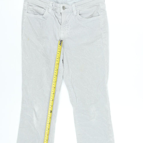 J Brand Women Grey Cropped Corduroy Slim Fit Trousers Size 10
