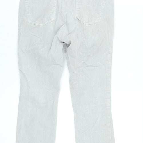 J Brand Women Grey Cropped Corduroy Slim Fit Trousers Size 10
