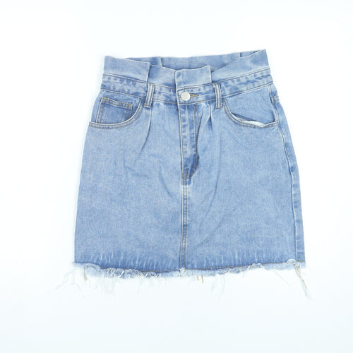 Dorothy Perkins Women’s Blue Denim High Rise Mini Skirt UK 10