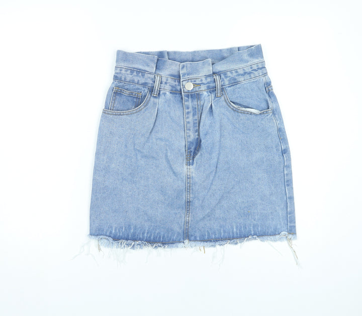 Dorothy Perkins Women’s Blue Denim High Rise Mini Skirt UK 10
