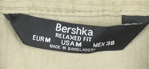 Bershka Men’s Beige Corduroy Relaxed Fit Jacket Size M