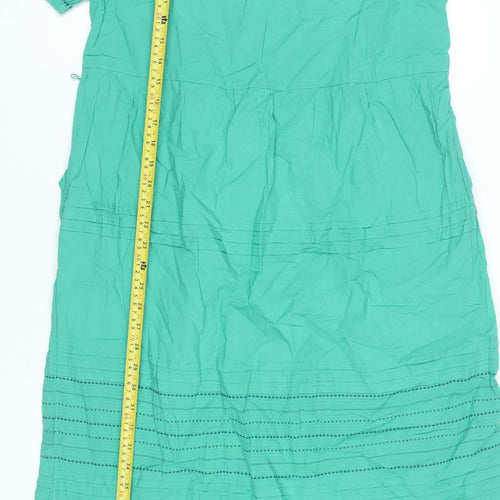 Marks and Spencer Per Una Womens Green Size 8 Midi A-Line Dress