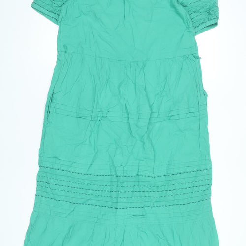 Marks and Spencer Per Una Womens Green Size 8 Midi A-Line Dress