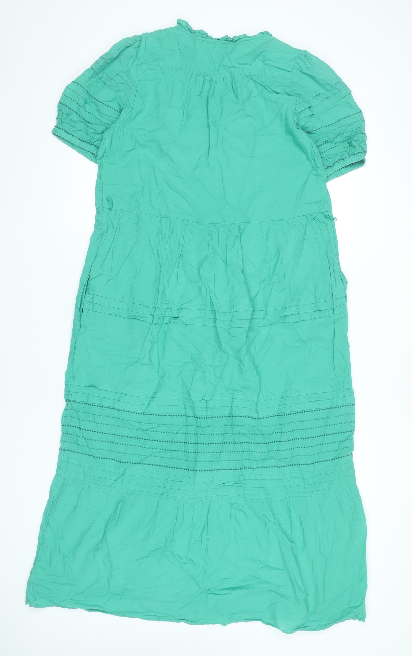 Marks and Spencer Per Una Womens Green Size 8 Midi A-Line Dress