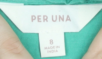 Marks and Spencer Per Una Womens Green Size 8 Midi A-Line Dress