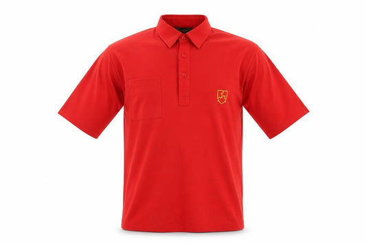 Front view of Glenmuir Men’s Red Polo Shirt L Cotton Blend Golf Casual