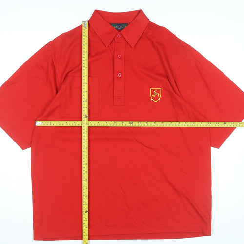Glenmuir Men’s Red Polo Shirt L Cotton Blend Golf Casual