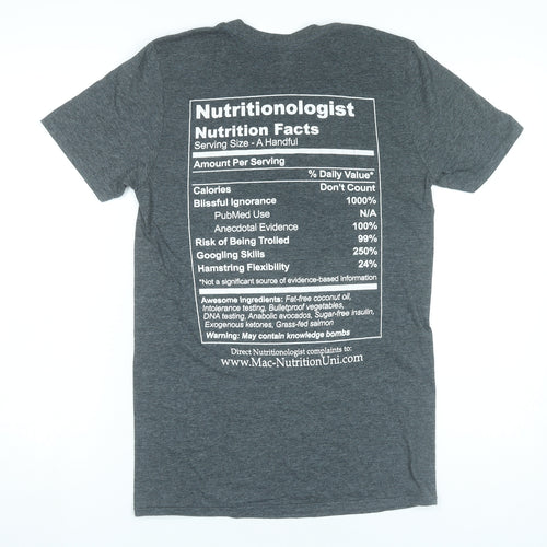 Gildan Men’s Grey MNU Funny Nutrition University Graphic T-Shirt Size S