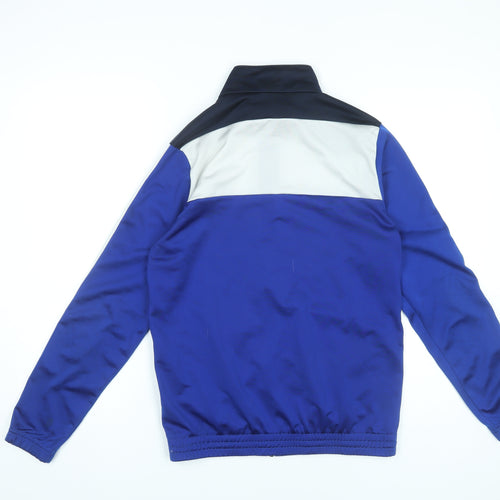 Adidas Boys Blue Track Jacket 14-15Y Full Zip Polyester Sportswear