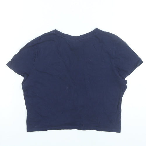 H&M Divided Women’s Blue Cropped T-Shirt Size 12 Casual Sports
