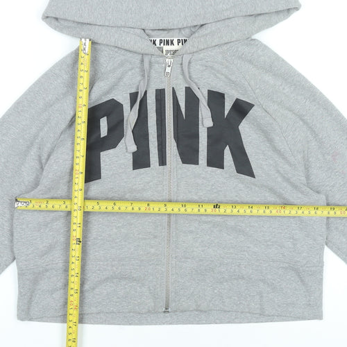 Victoria's Secret PINK Womens Grey XS Full Zip Hoodie Sweatshirt