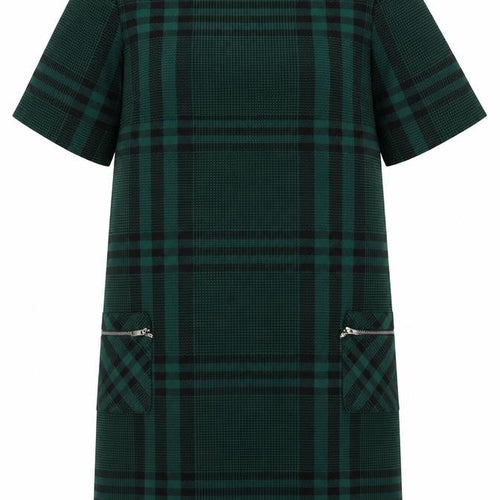 Dorothy Perkins Women’s Green Check Shift Dress Size 10 Workwear