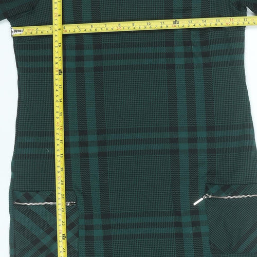 Dorothy Perkins Women’s Green Check Shift Dress Size 10 Workwear