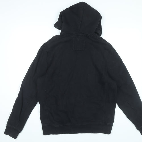 Jack Wills Mens Black Pullover Hoodie M Regular Fit Graphic Logo