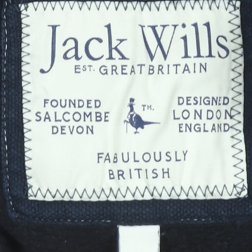Jack Wills Mens Black Pullover Hoodie M Regular Fit Graphic Logo
