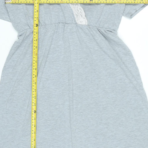 Boohoo Women’s Grey Lace Trim Fit & Flare Dress UK 12