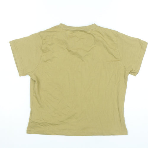 PrettyLittleThing Women Green UK 16 Graphic Print Basic T-Shirt