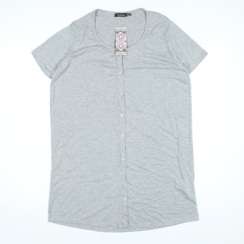 Boohoo Women’s Grey Size 12 T-Shirt Dress Short Sleeve Scoop Neck