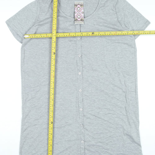 Boohoo Women’s Grey Size 12 T-Shirt Dress Short Sleeve Scoop Neck