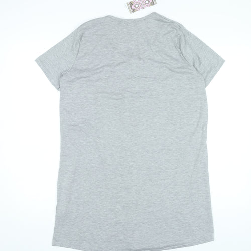 Boohoo Women’s Grey Size 12 T-Shirt Dress Short Sleeve Scoop Neck
