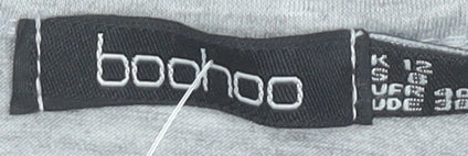 Boohoo Women’s Grey Size 12 T-Shirt Dress Short Sleeve Scoop Neck