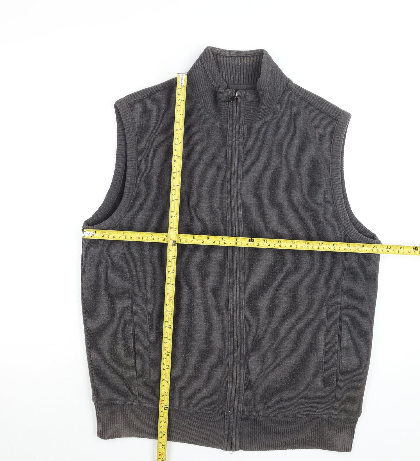 Marks and Spencer Men’s Grey Waistcoat Bodywarmer M 38-40" Cotton Blend