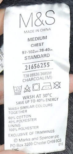 Marks and Spencer Men’s Grey Waistcoat Bodywarmer M 38-40" Cotton Blend