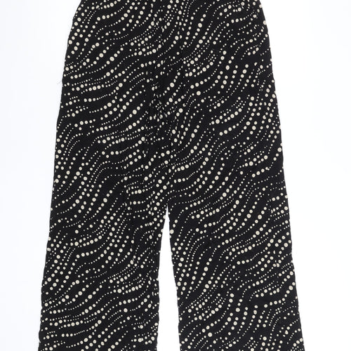 JD Williams Women’s Black Polka Dot Wide-Leg Viscose Trousers Size 10