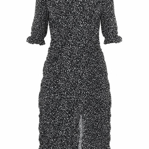 New Look Womens Black Floral Midi Sheath Dress Size 8