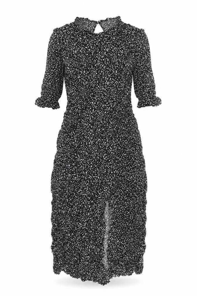 New Look Womens Black Floral Midi Sheath Dress Size 8