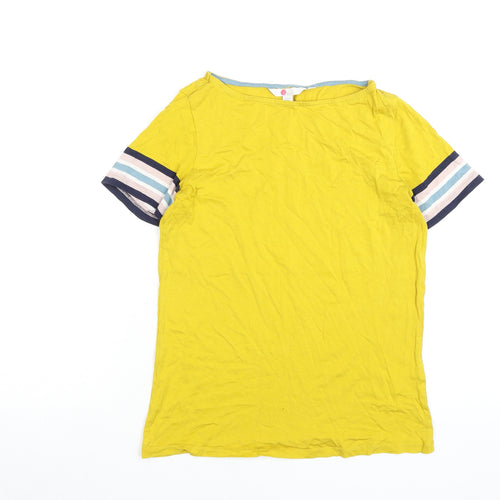 Boden Women’s Yellow Striped Sleeve T-Shirt Size S Casual