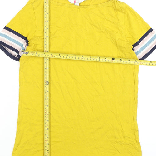 Boden Women’s Yellow Striped Sleeve T-Shirt Size S Casual