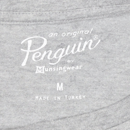 Original Penguin Men's Grey Medium Logo Graphic T-Shirt Cotton Blend