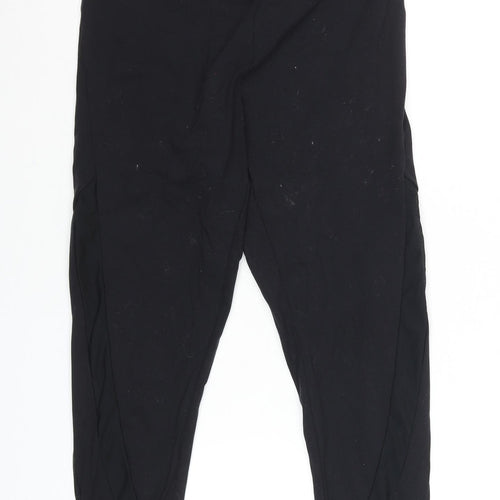 Oysho Women Black Slim Leggings L Polyamide Elastane Activewear