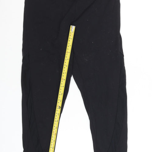Oysho Women Black Slim Leggings L Polyamide Elastane Activewear