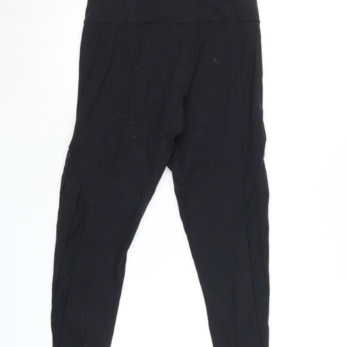Oysho Women Black Slim Leggings L Polyamide Elastane Activewear
