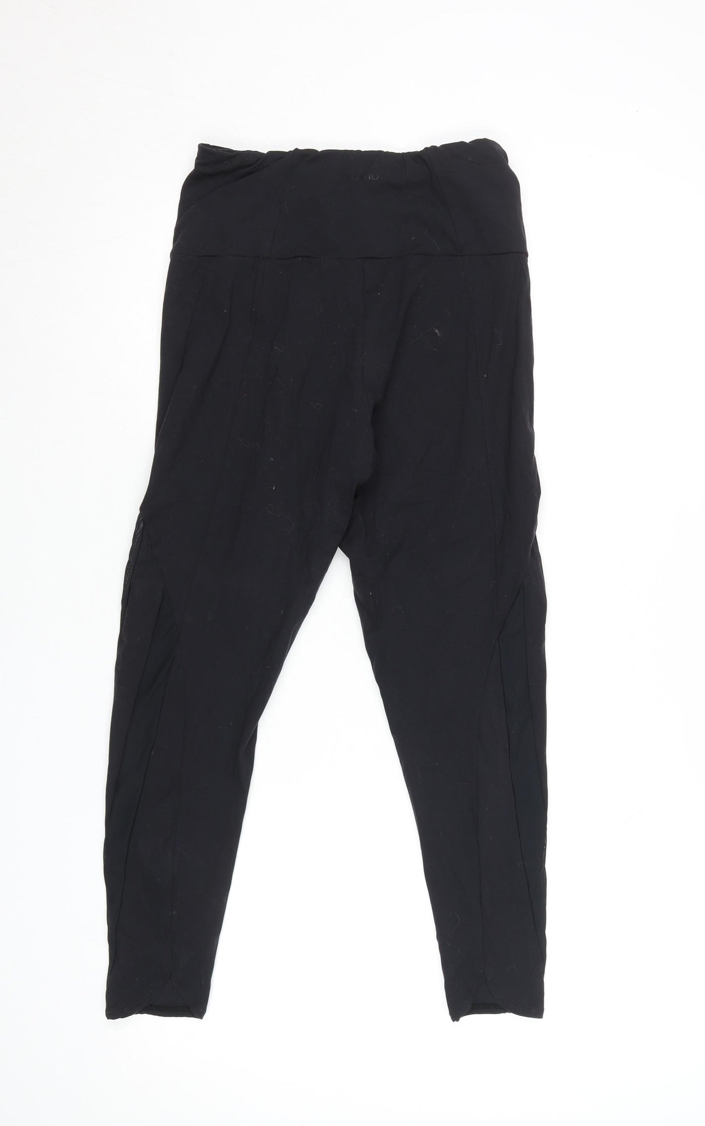 Oysho Women Black Slim Leggings L Polyamide Elastane Activewear