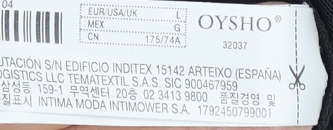 Oysho Women Black Slim Leggings L Polyamide Elastane Activewear