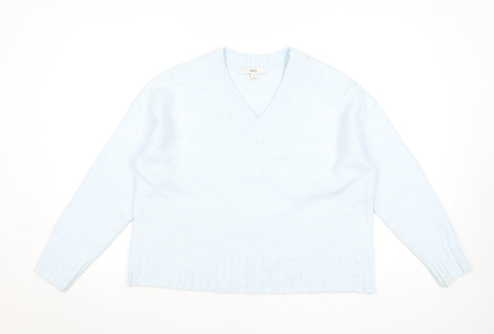 Marks and Spencer Women’s Blue V-Neck Pullover Jumper Size M