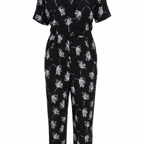 Warehouse Women’s Black Floral Viscose Jumpsuit Size 10