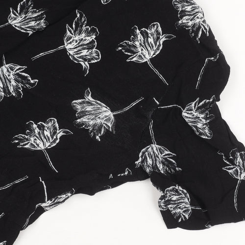 Warehouse Women’s Black Floral Viscose Jumpsuit Size 10