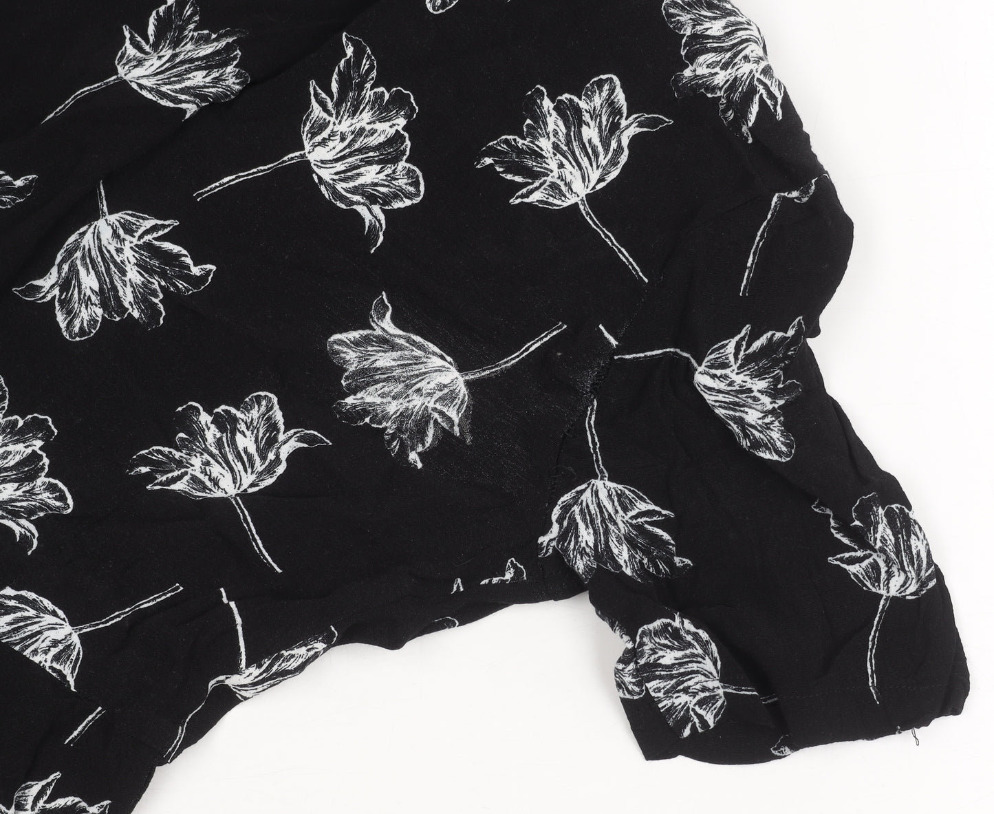 Warehouse Women’s Black Floral Viscose Jumpsuit Size 10