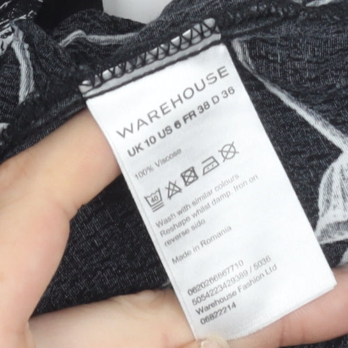 Warehouse Women’s Black Floral Viscose Jumpsuit Size 10